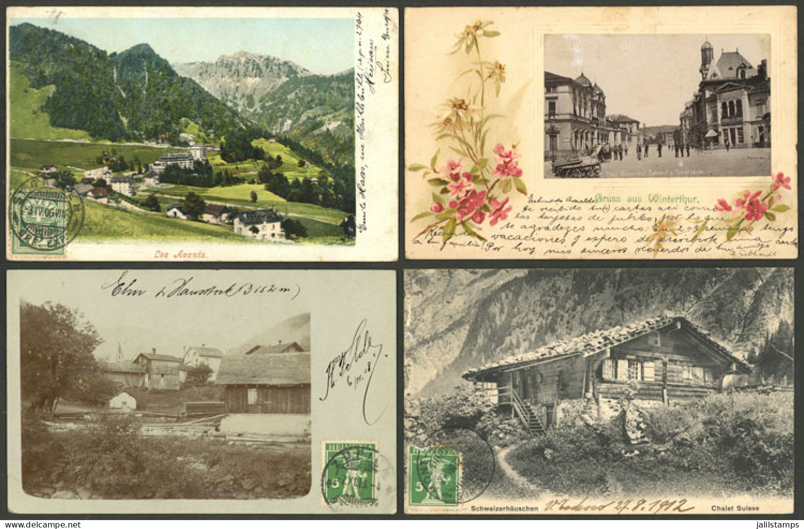 SWITZERLAND: 25 Old Postcards, Several With Very Good Views, Some Sent To Argentina, Very Fine General Quality. IMPORTAN - Sonstige & Ohne Zuordnung