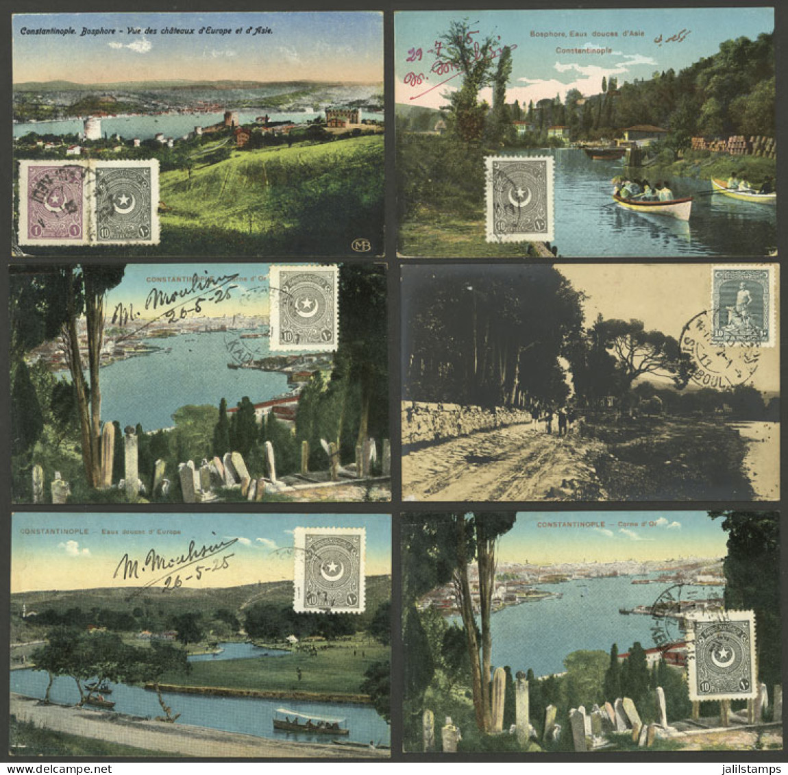 TURKEY: 21 Old Postcards With Very Nice Views, Almost All With Postage And Cancel, But Sent Inside Envelopes, Fine To VF - Turchia