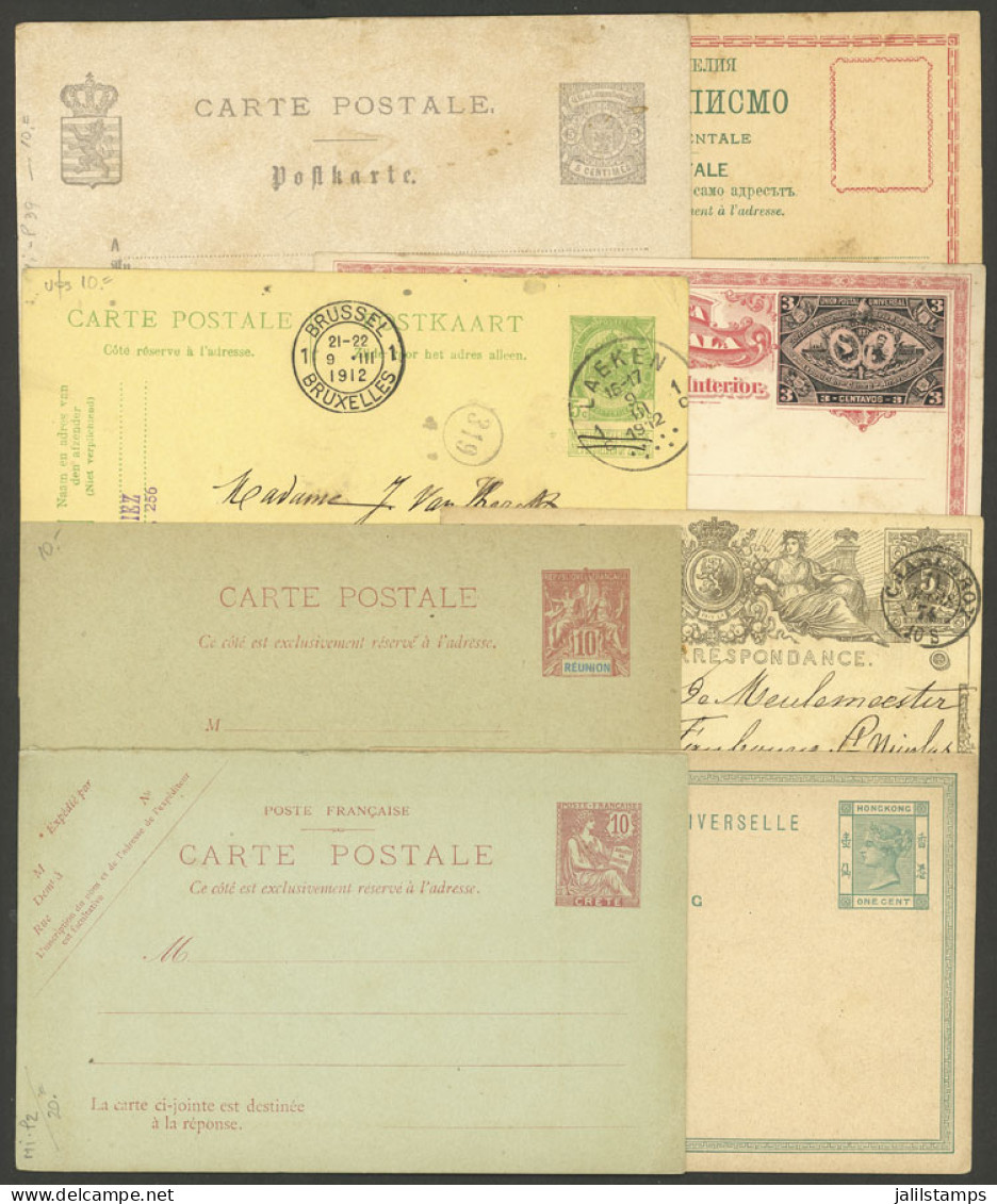 WORLDWIDE: 8 Postal Cards Of Varied Countries, Including One Double (with Reply Paid) Of Crete, And More, Interesting! - Other & Unclassified