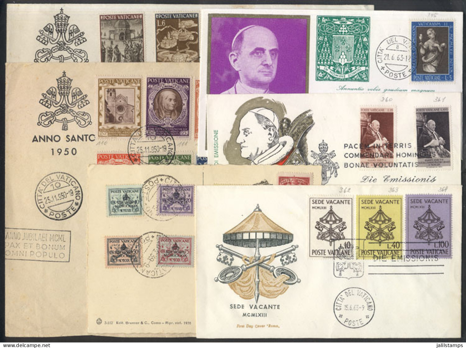 VATICAN: 6 Covers And Cards Of The Years 1939 To 1963, Very Fine Quality! - Autres & Non Classés