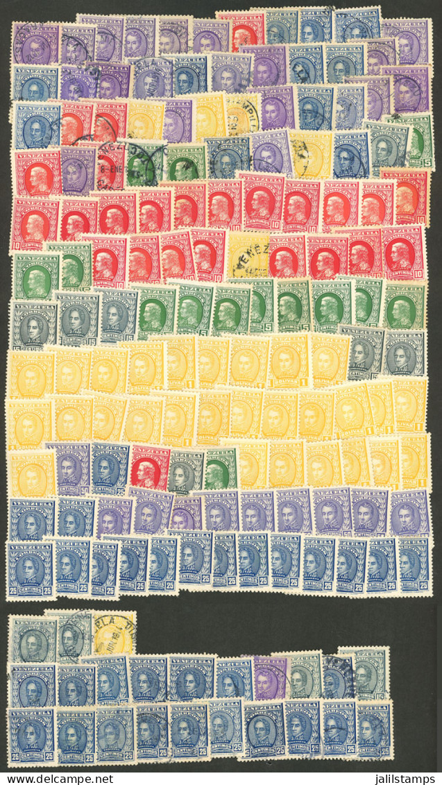 VENEZUELA: Yvert 125/130, 1911 Proceres, Large Number Of Stamps, Used Or Mint (some Can Be Without Gum), Including Many  - Venezuela