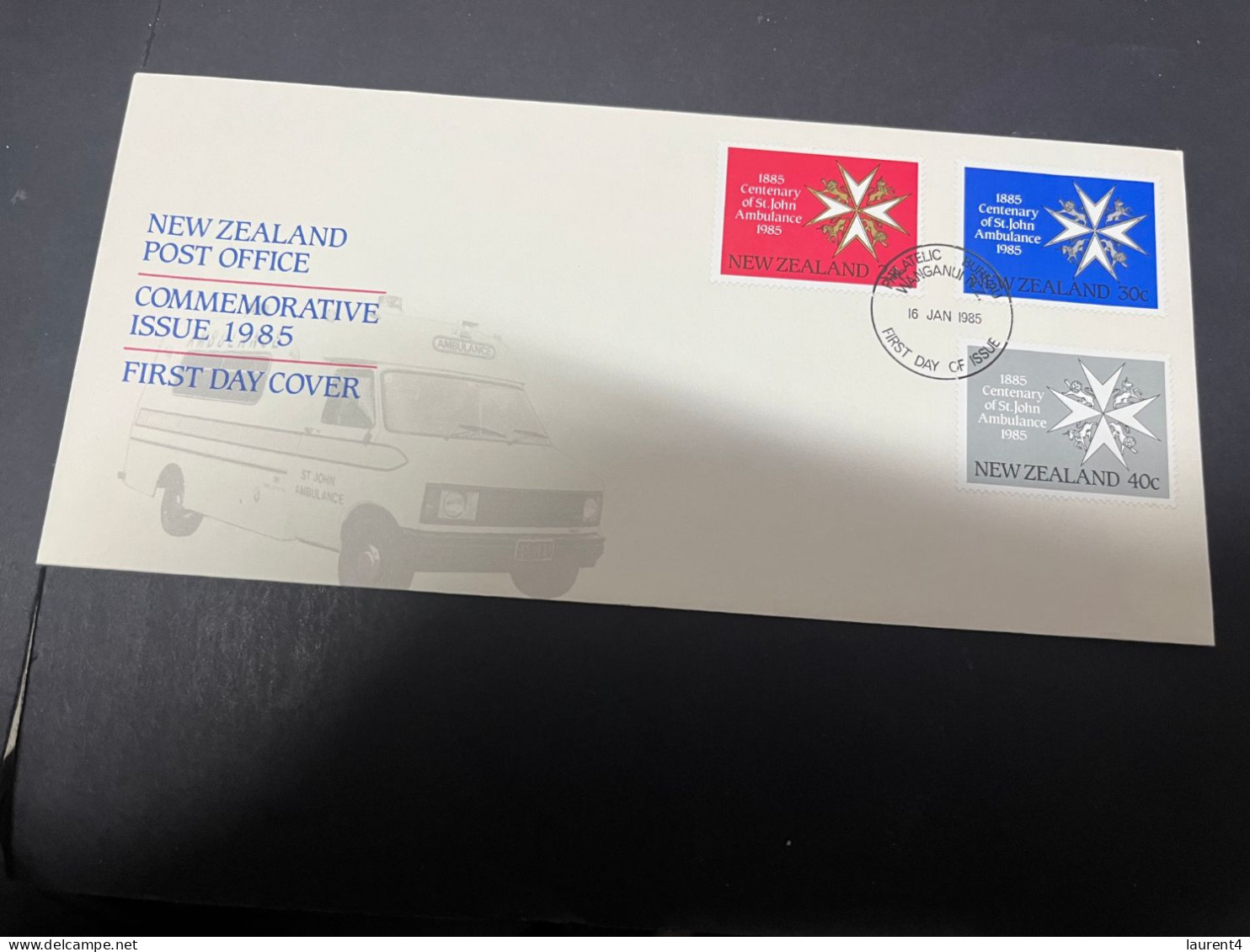 20-4-2024 (2 Z 34) FDC - New Zealand - Not Posted - 1985 - Centenary Of St John Ambulance - FDC