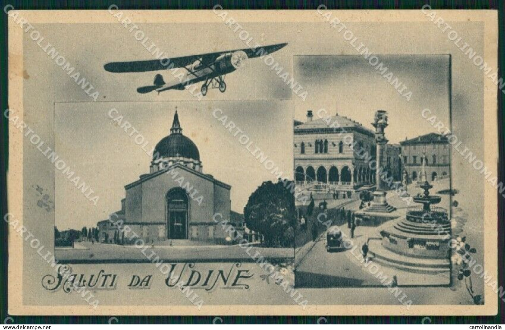 Udine Città Saluti Da Aereo PIEGATA Cartolina QT2737 - Udine