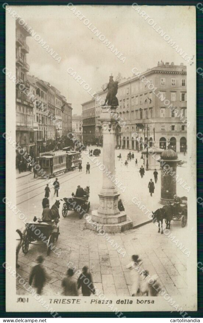 Trieste Città Borsa Tram Carrozze Foto Cartolina QT3034 - Trieste