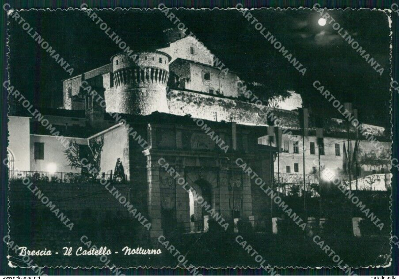 Brescia Città Chiaro Di Luna PIEGHINE FG Foto Cartolina KB5526 - Brescia