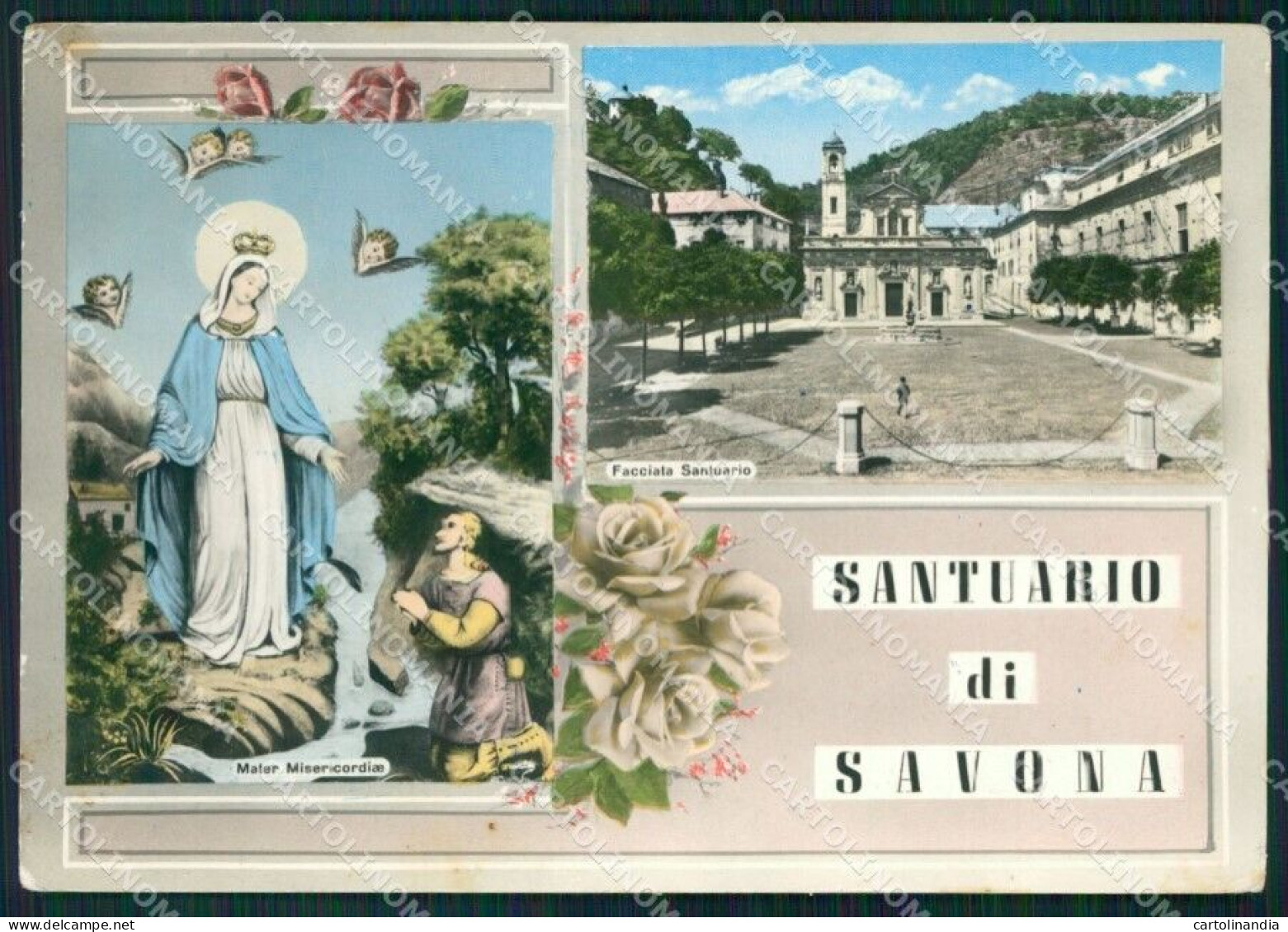 Savona Città Santuario PIEGHINE FG Foto Cartolina KB5529 - Savona