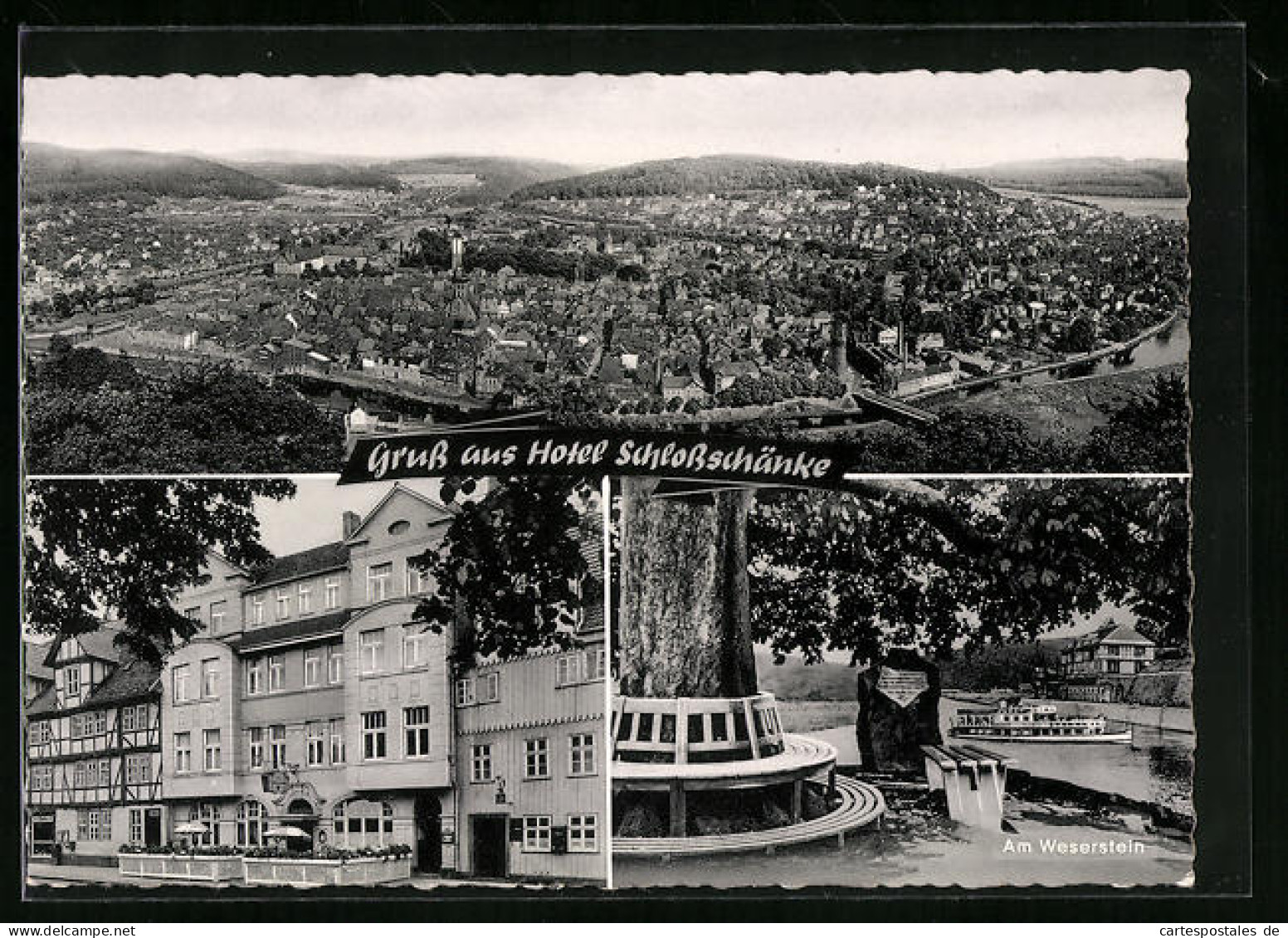 AK Hann. Münden, Hotel Schlossschänke, Dampfer  - Hannoversch Muenden