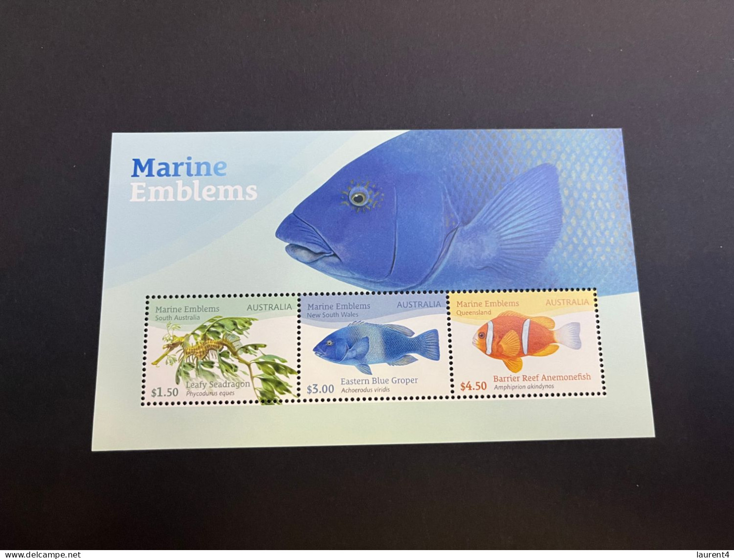 20-4-2024 (stamp) Mint (neuve) Mini-sheet - Australia - 2024 (if Not Sold Will No Be Re-listed) Marine Emblems (fish) - Hojas Bloque