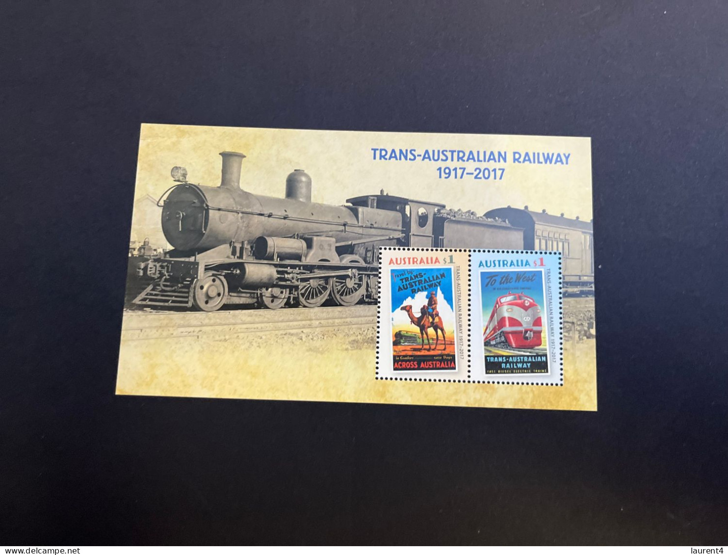 20-4-2024 (stamp) Mint (neuve) Mini-sheet - Australia - Trains & Camel (Trans Austrailan Railways) - Blocks & Sheetlets