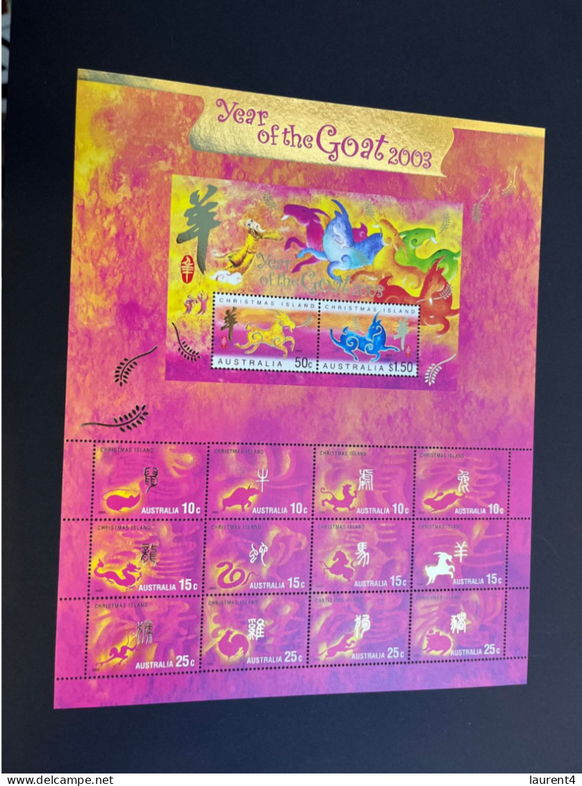 20-4-2024 (stamp) Mint (neuve) Mini-sheet - Australia Christmas Island (Chinese New Year Of The Goat) Large - 17 X 21 Cm - Christmas Island