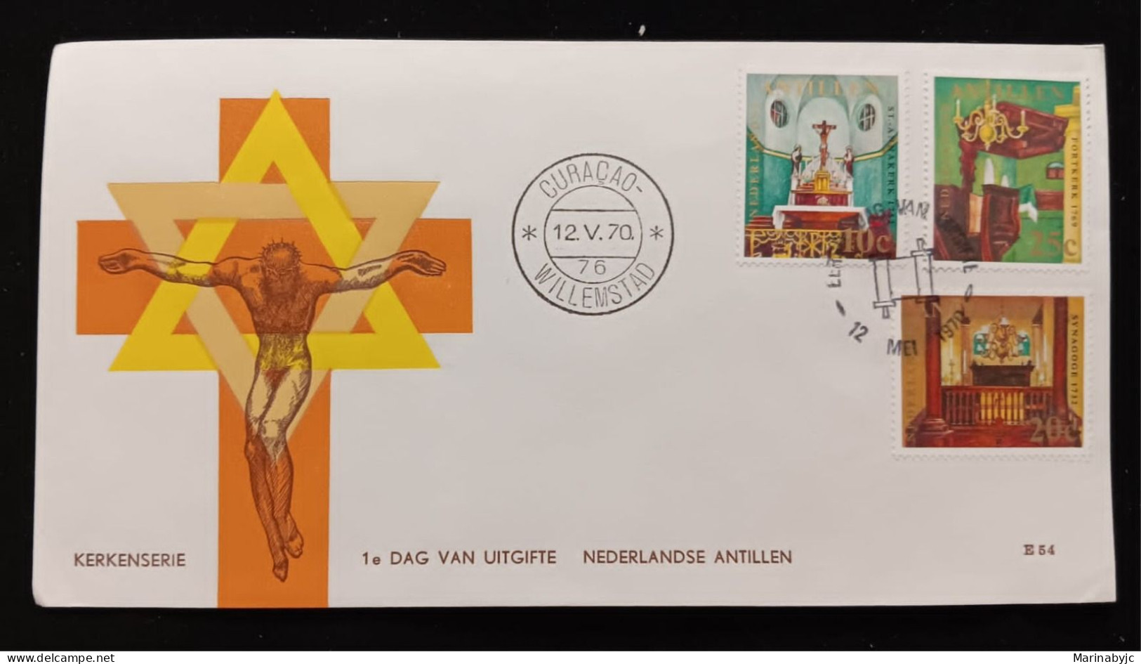 D)1970, NETHERLANDS ANTILLES, FIRST DAY COVER, ISSUE, RELIGIOUS INTERIORS, HIGH OF THE CHURCH OF SANTA ANNE 1752, PUNDA - Sonstige - Europa