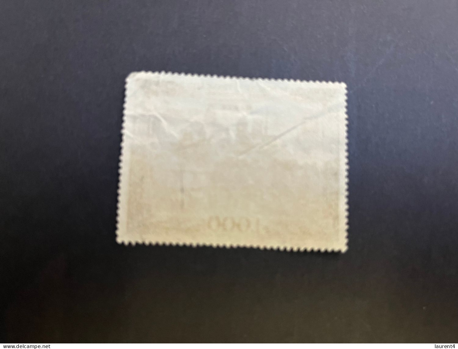 20-4-2024 (stamp) 2 Used Stamp - FRANCE - Poste Aerienne (1000 Fr) (top Right Corner Short) - 1927-1959 Gebraucht