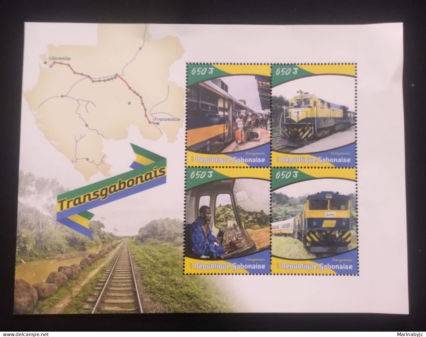 D)2013, GABON, TRANSWAGONES, MINI SHEET SOUVENIR, MNH - Gabón (1960-...)