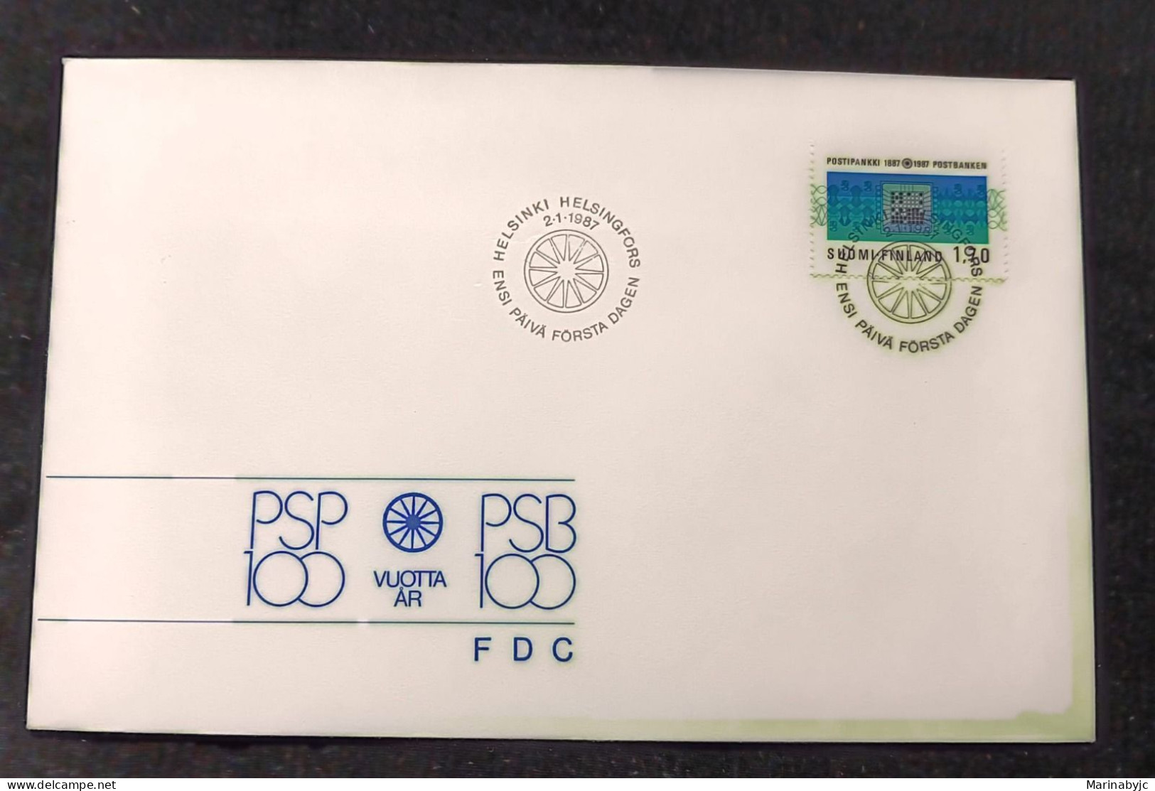 D)1987, FINLAND, FIRST DAY COVER, ISSUE, CENTENARY OF THE POSTAL SAVINGS BANK, FDC - Altri & Non Classificati