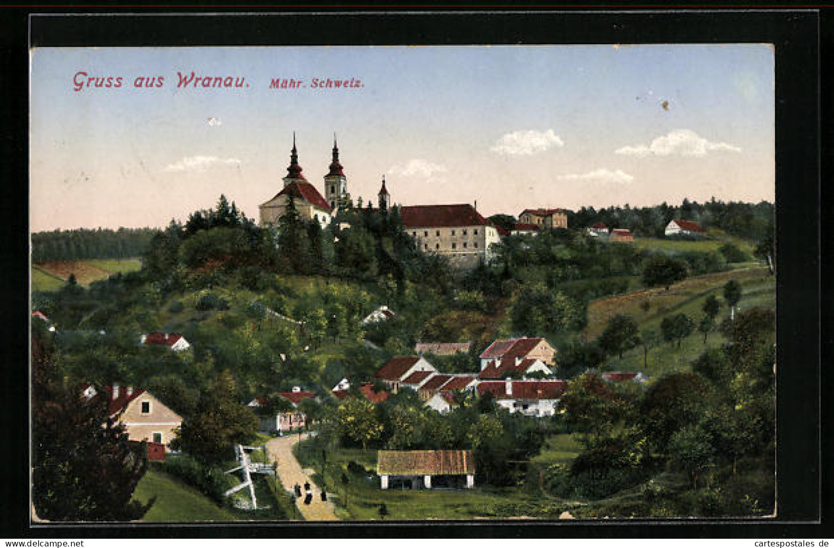 AK Wranau, Kostel, Mähr. Schweiz, Panorama  - Tchéquie
