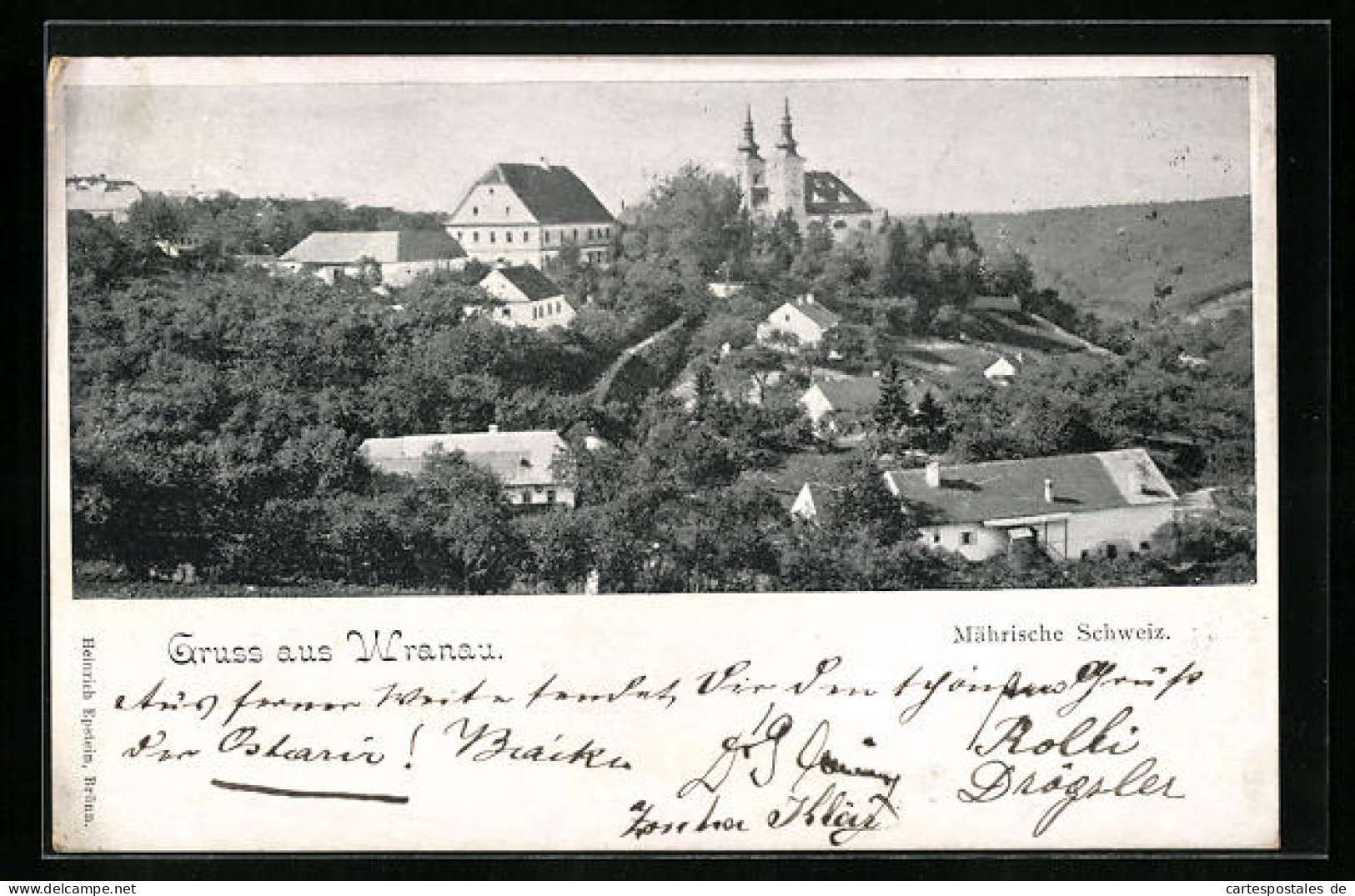 AK Wranau, Kirche, Panorama, Mähr. Schweiz  - Tschechische Republik
