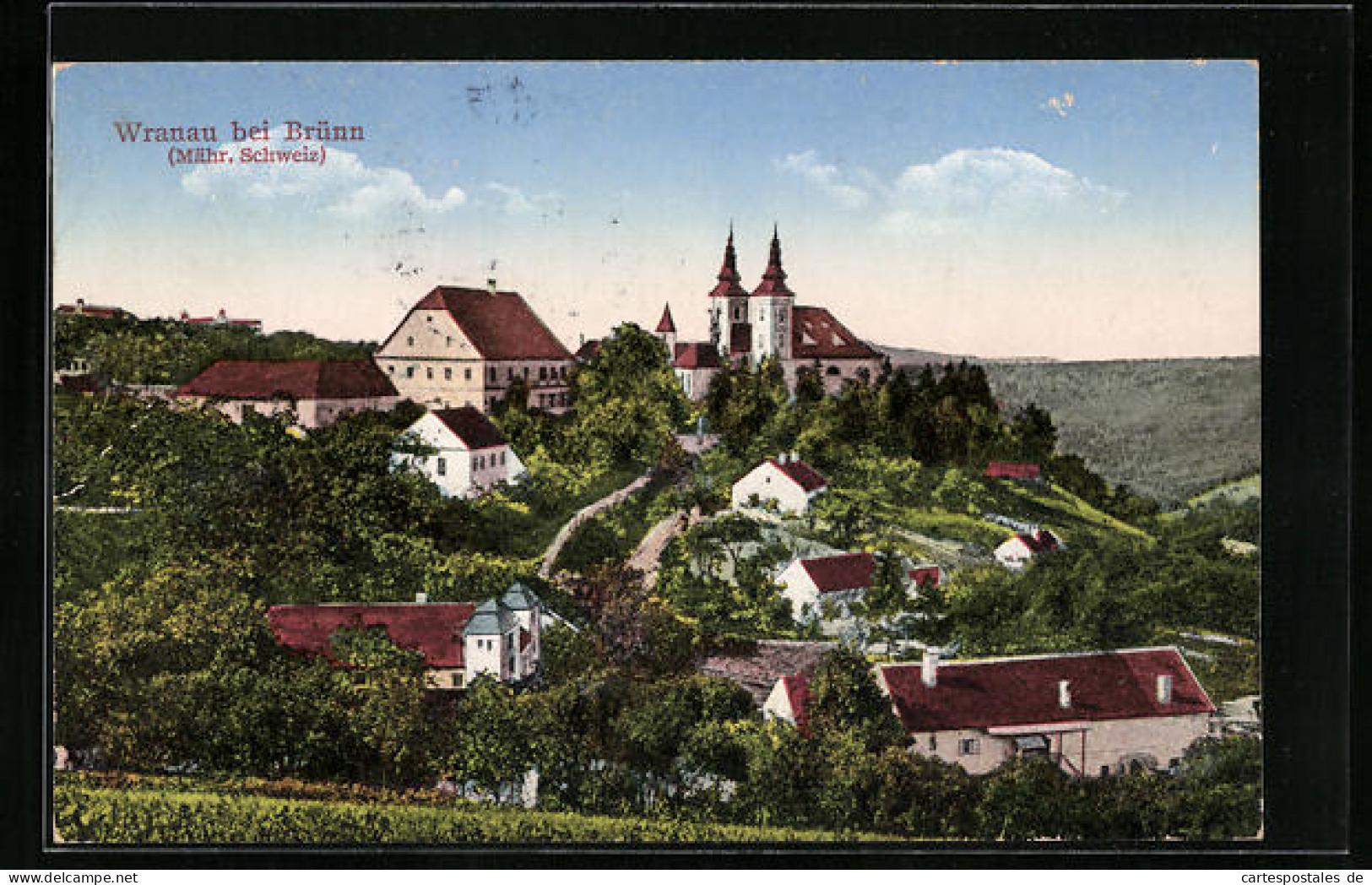 AK Wranau, Kirche, Panorama, Mähr. Schweiz  - Tchéquie