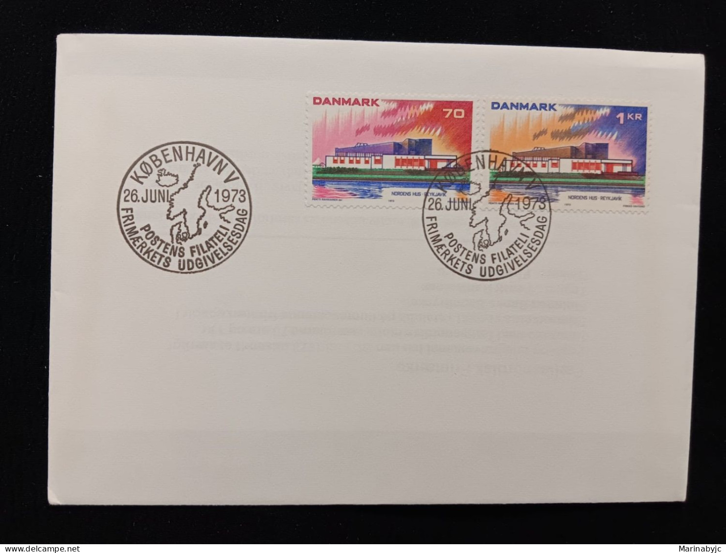 D)1973, DENMARK, FIRST DAY COVER, ISSUE, NORDEN, HOUSES OF REYKJAVIK, FDC - Other & Unclassified