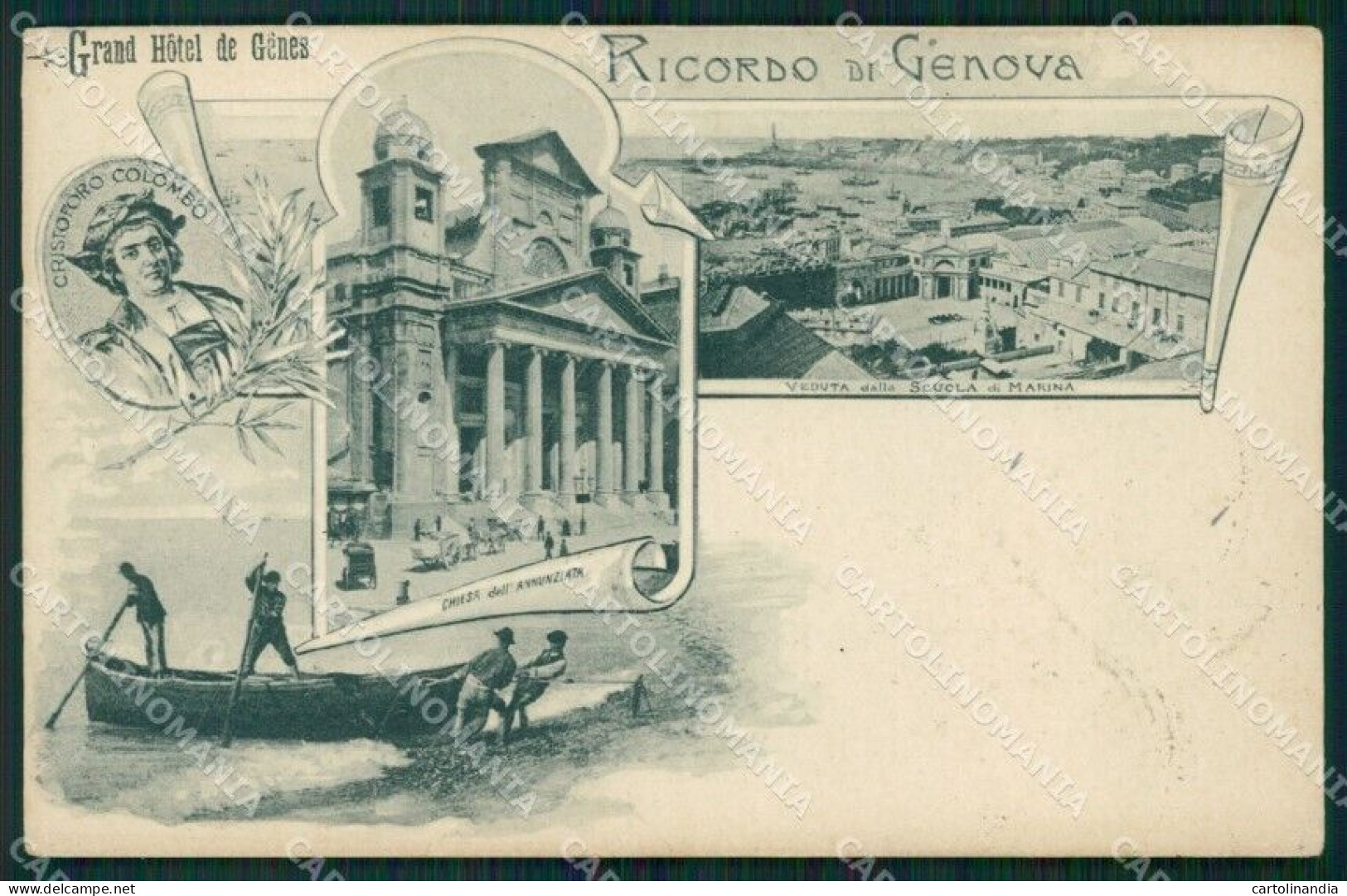 Genova Città Cristoforo Colombo Scuola Marina Cartolina QT4820 - Genova (Genua)