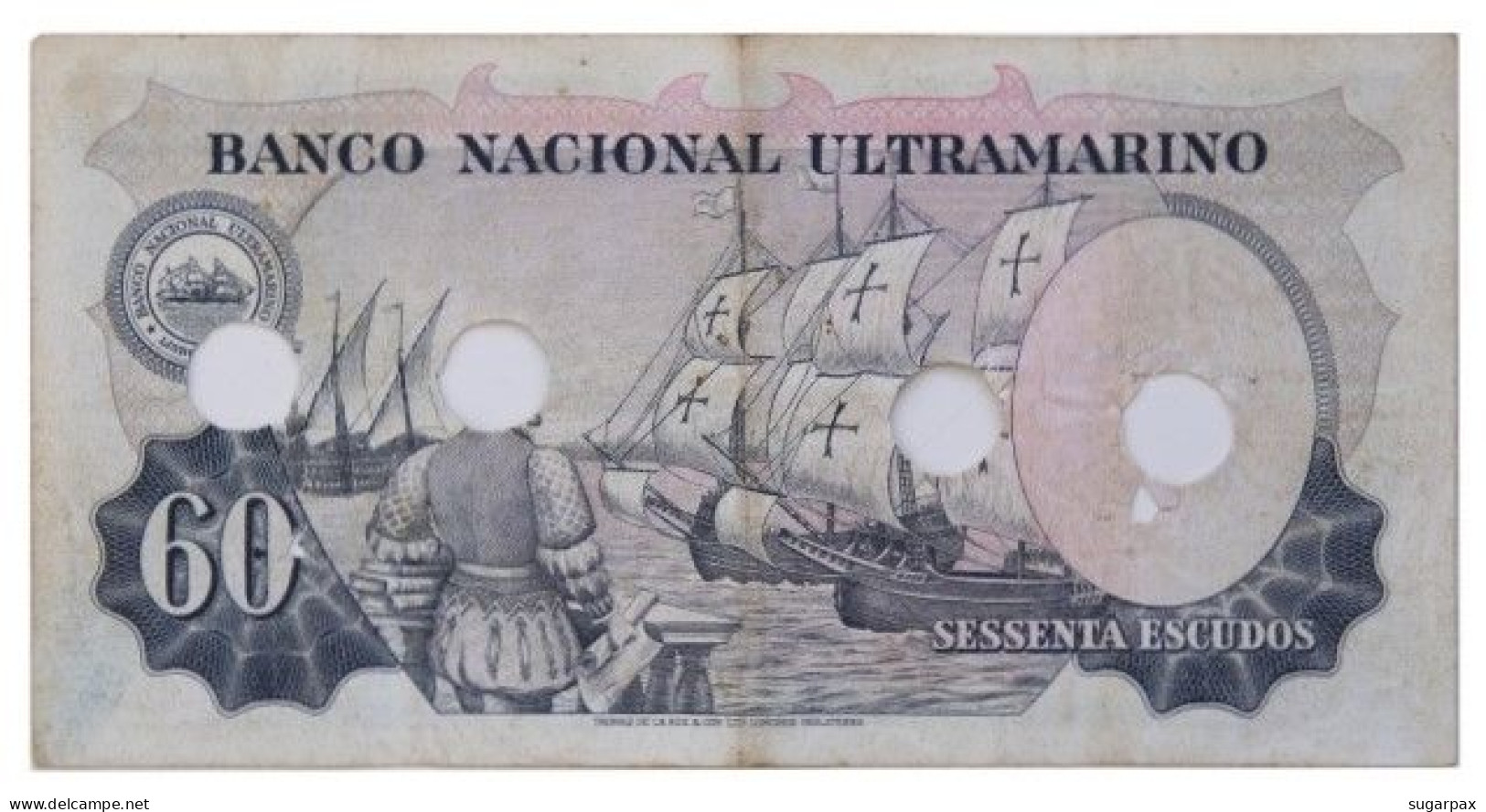 Portuguese INDIA - 60 Escudos - 2.01.1959 - Pick 42 - Canceled With Four Holes - Afonso De Albuquerque - Portugal