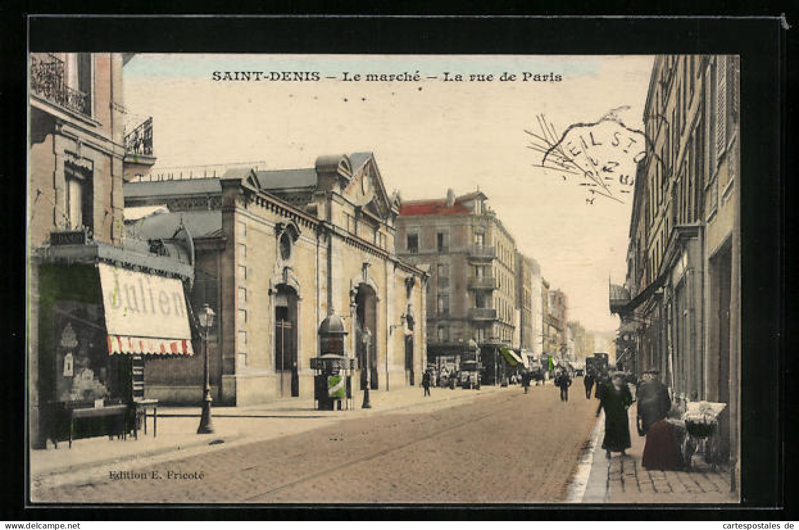 CPA Saint-Denis, Le Marché, La Rue De Paris  - Saint Denis