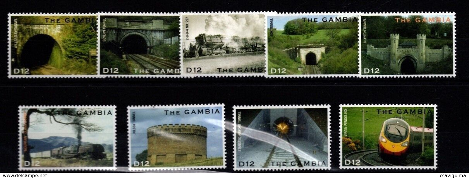Gambia - 2004 - Trains: 200 Years Steam Locomotives - Yv 4296/00 (from Sheet) - Trains