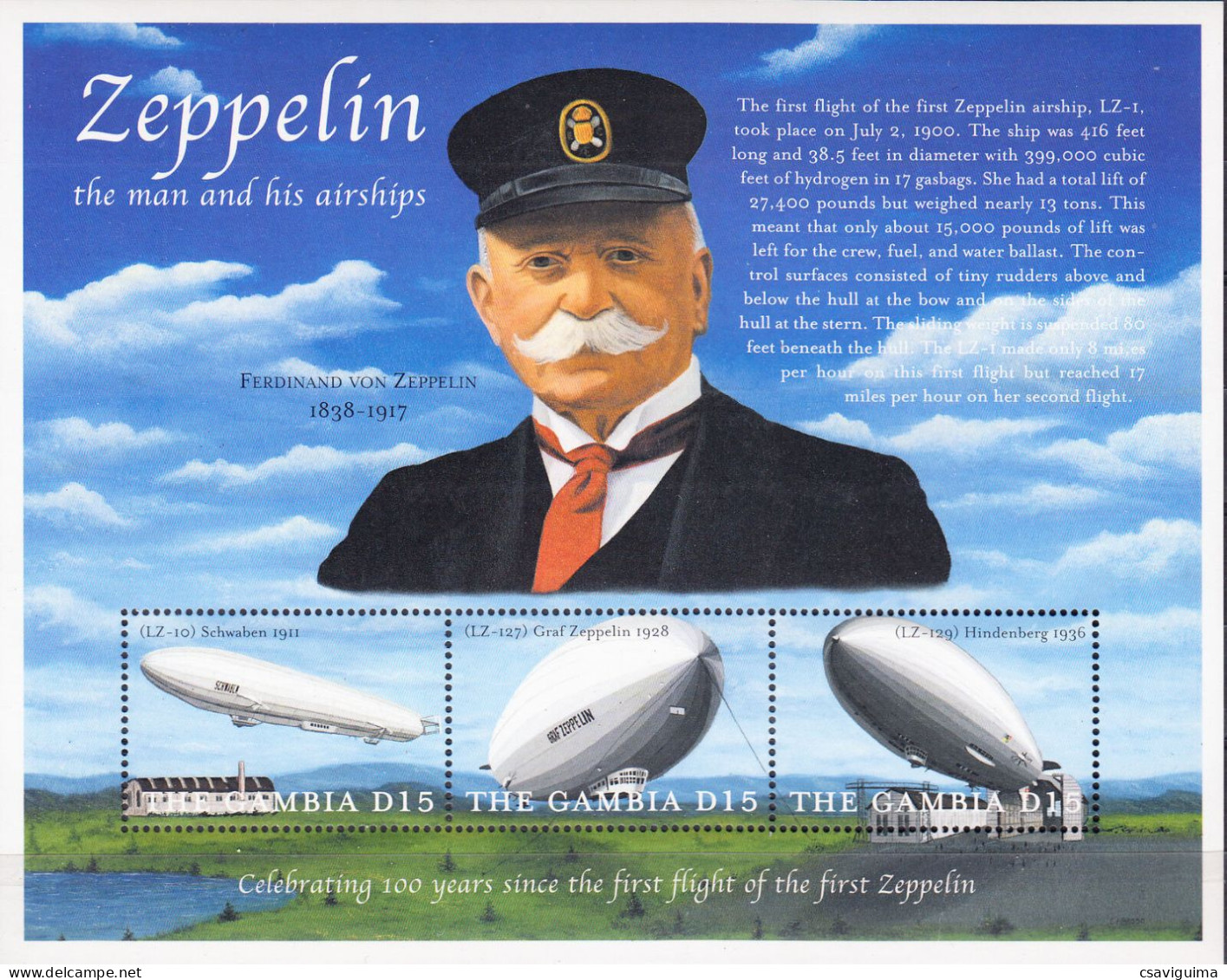 Gambia - 2000 - Zeppelin  - Yv 3090/92 - Zeppelines