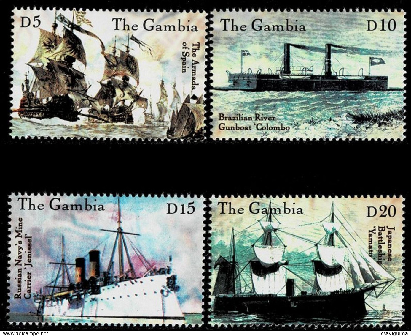 Gambia - 2000 - Transport: Ships - Yv 3370/77 - Boten