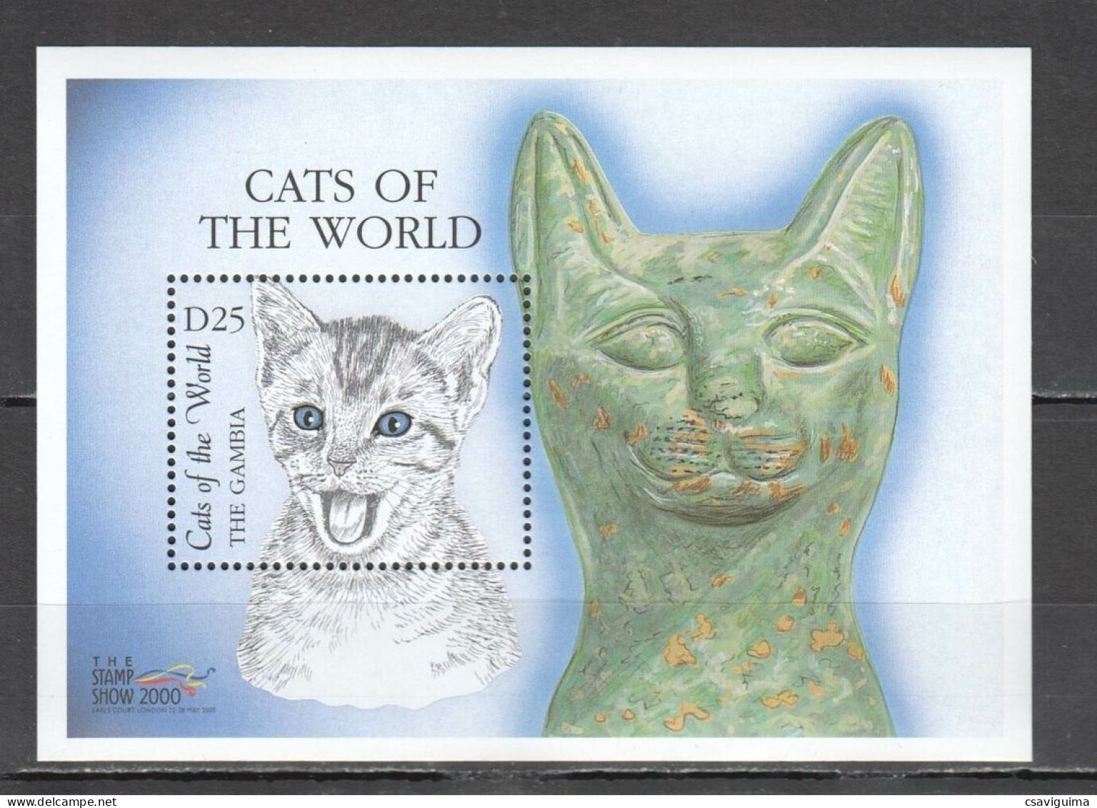 Gambia - 2000 - Cats Of The World - Yv Bf 476 - Domestic Cats