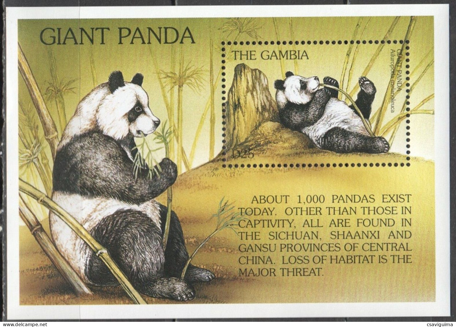 Gambia - 1997 - Mammals: Panda - Yv Bf 324A - Andere & Zonder Classificatie