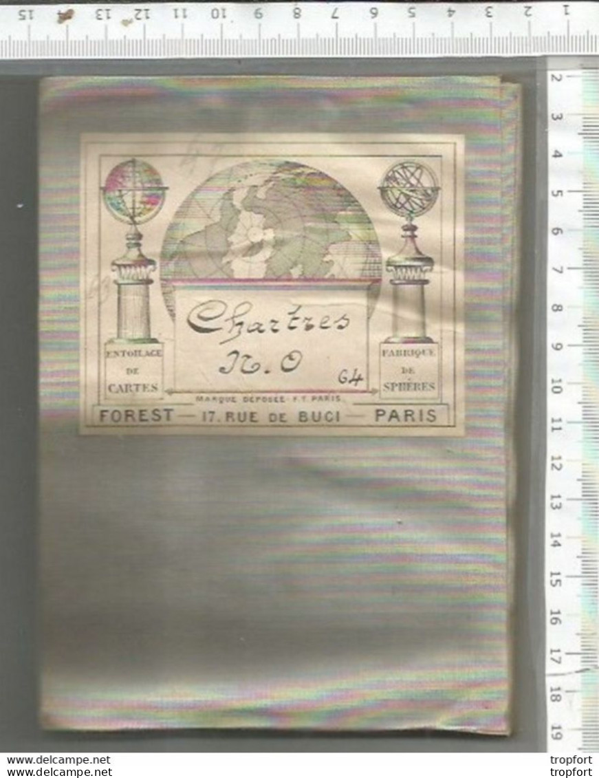 FF / SUPERBE CARTE Ancienne ENTOILEE  Géographique CHARTRES N/ O  0,66 X 0,44 M Dépliée - Mapas Geográficas