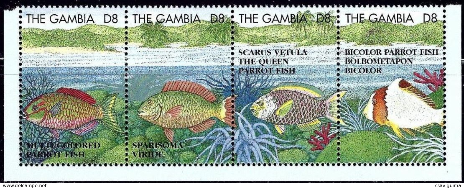 Gambia - 1995 - Fish - Yv 1836/39 - Vissen