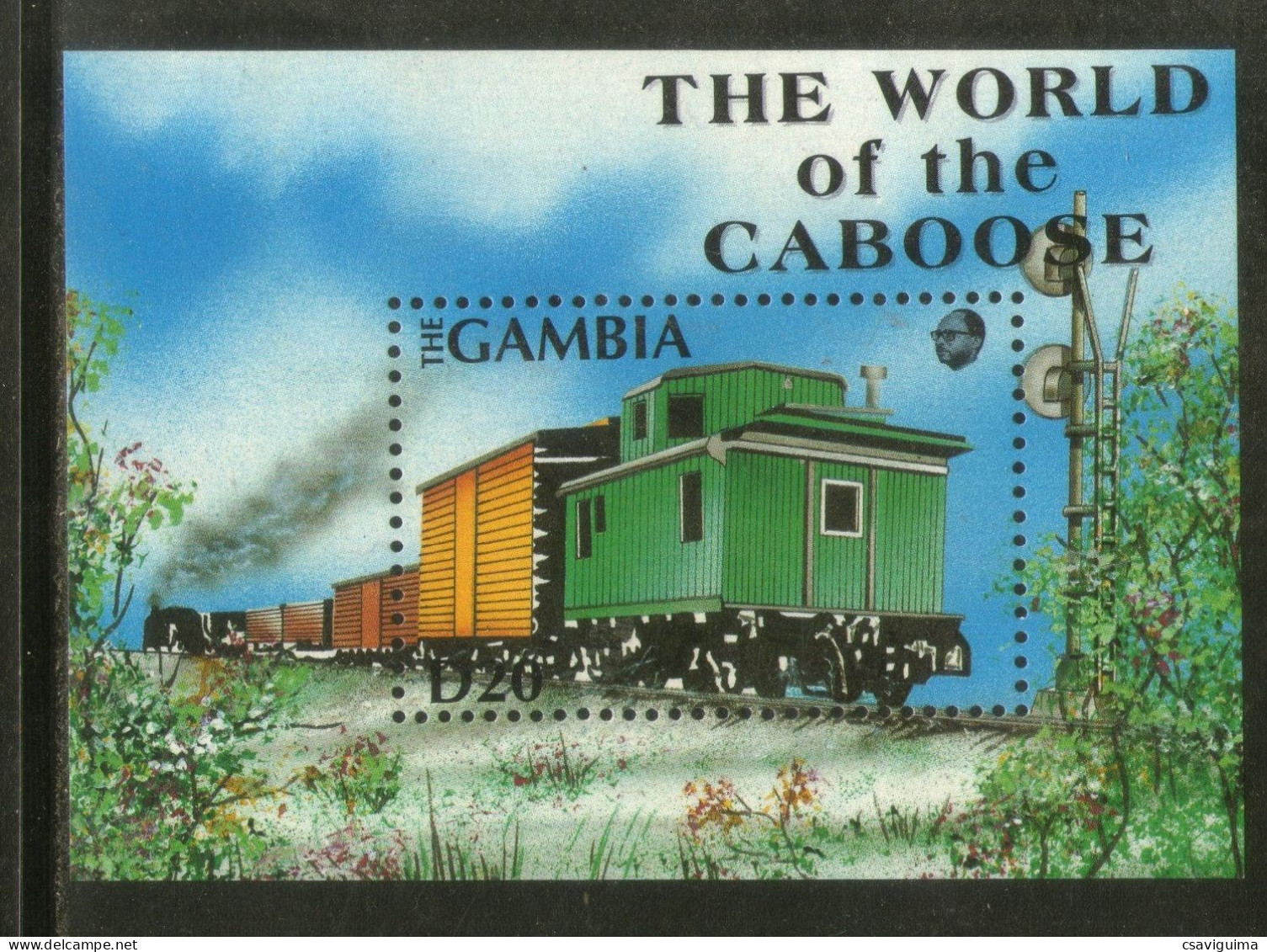 Gambia - 1991 - The World Of The Caboose  - Yv Bf 114A - Trains