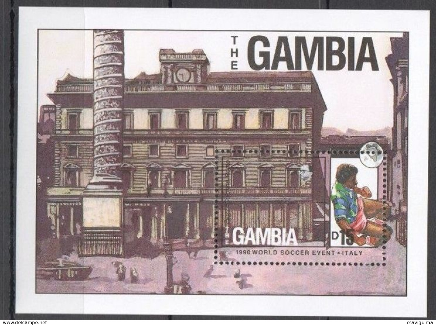 Gambia - 1990 - World Cup, Architecture - Yv Bf 71A - 1990 – Italien