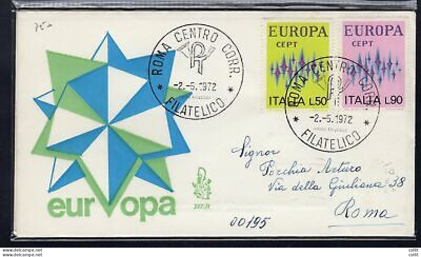 Italia FDC Venetia 1972 Europa  Viaggiata  Per L'Italia - FDC