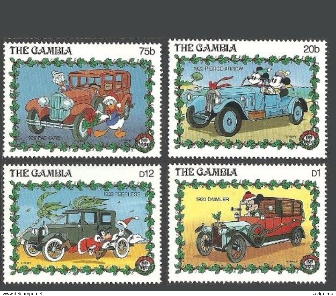 Gambia - 1989 - Disney: Cars - Yv 857/60 - Disney