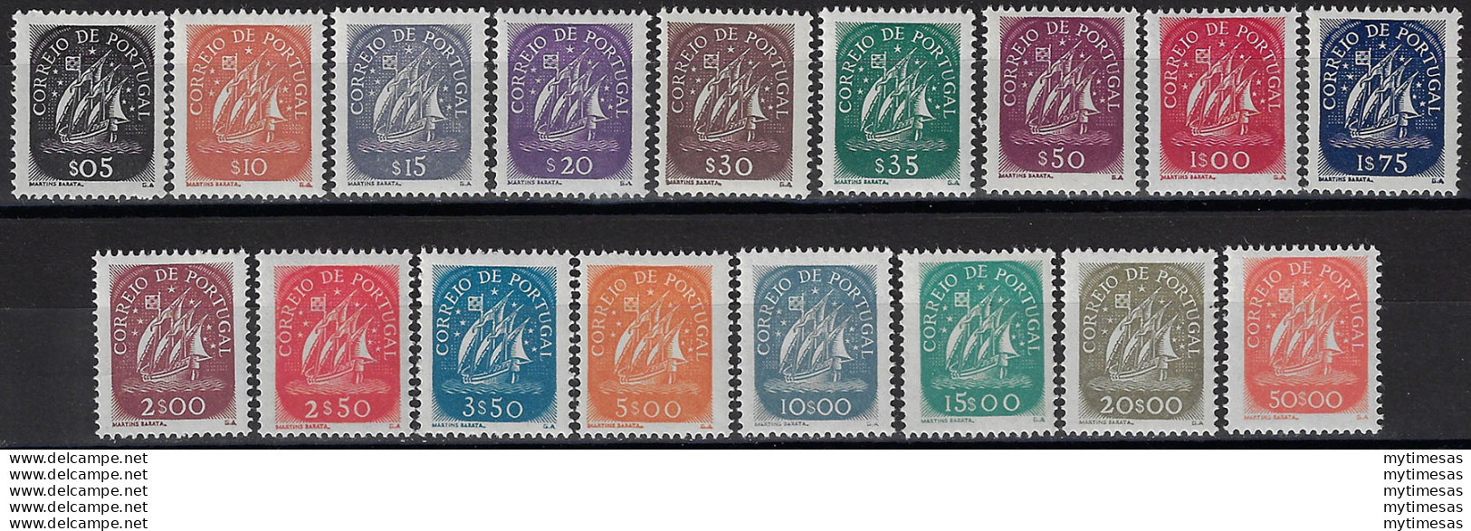 1943 Portogallo Caravelle 17v. MNH Unif N. 628/44 - Other & Unclassified