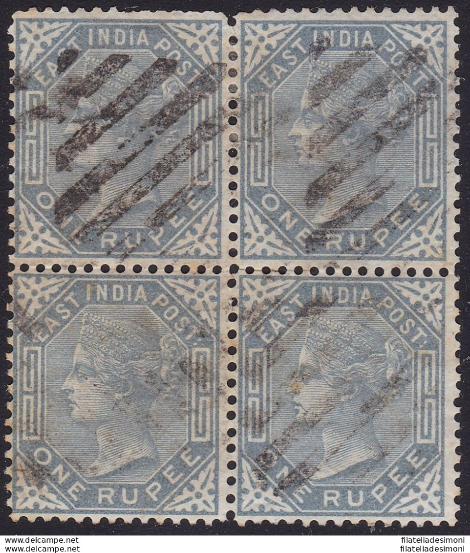 1874 INDIA, SG 79 Block Of 4 USED - Sonstige & Ohne Zuordnung