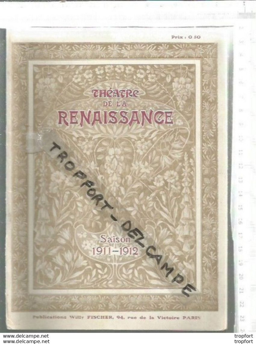 EE / Old Theater Program Programme THEATRE RENAISSANCE  Le FEU De La SAINT JEAN Elena RUBINSTEIN / DELMAR / DAUMONT - Programmi