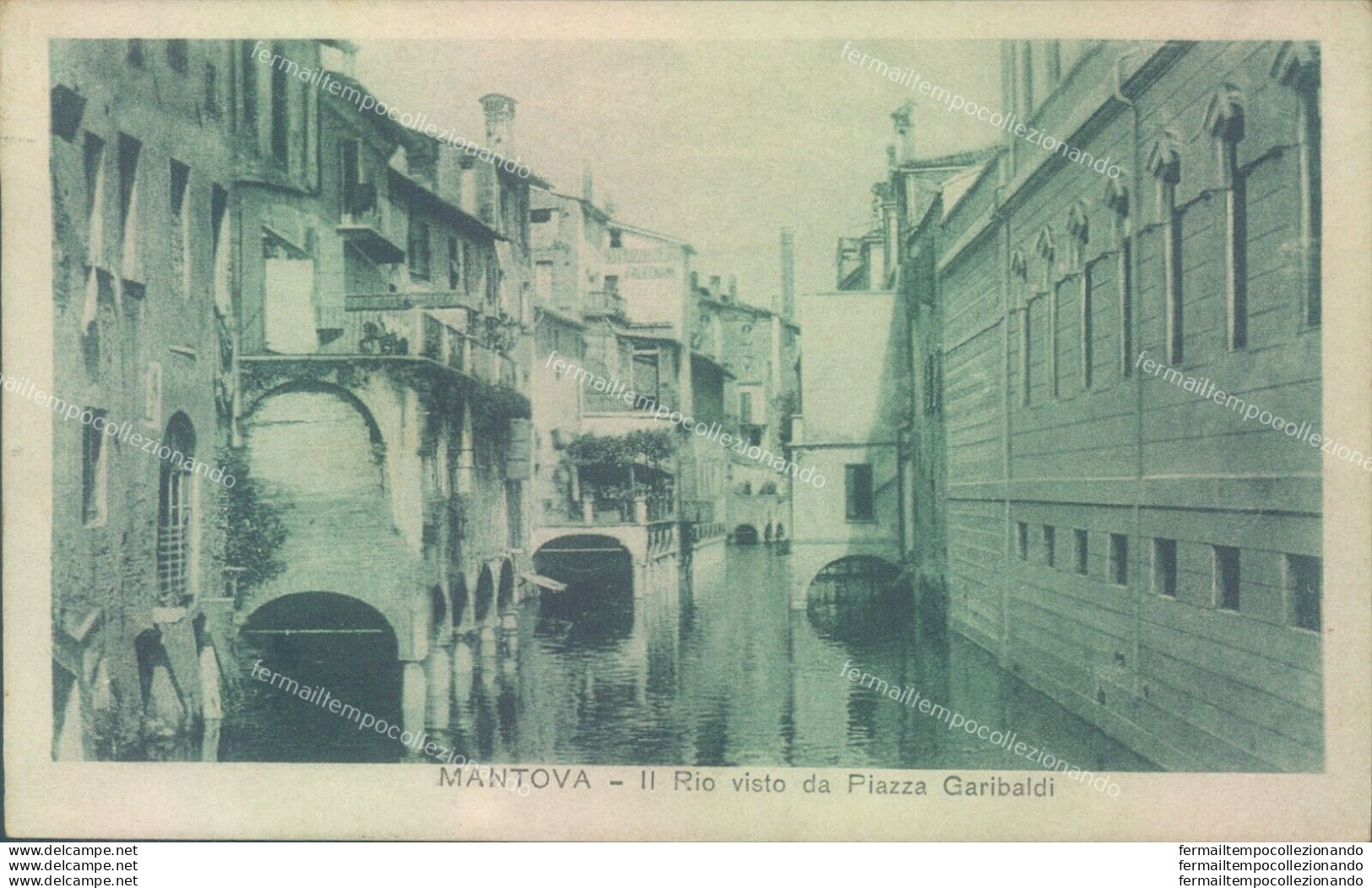 P126 Cartolina Mantova Citta' Il Rio Visto Da Piazza Garibaldi 1917 - Mantova