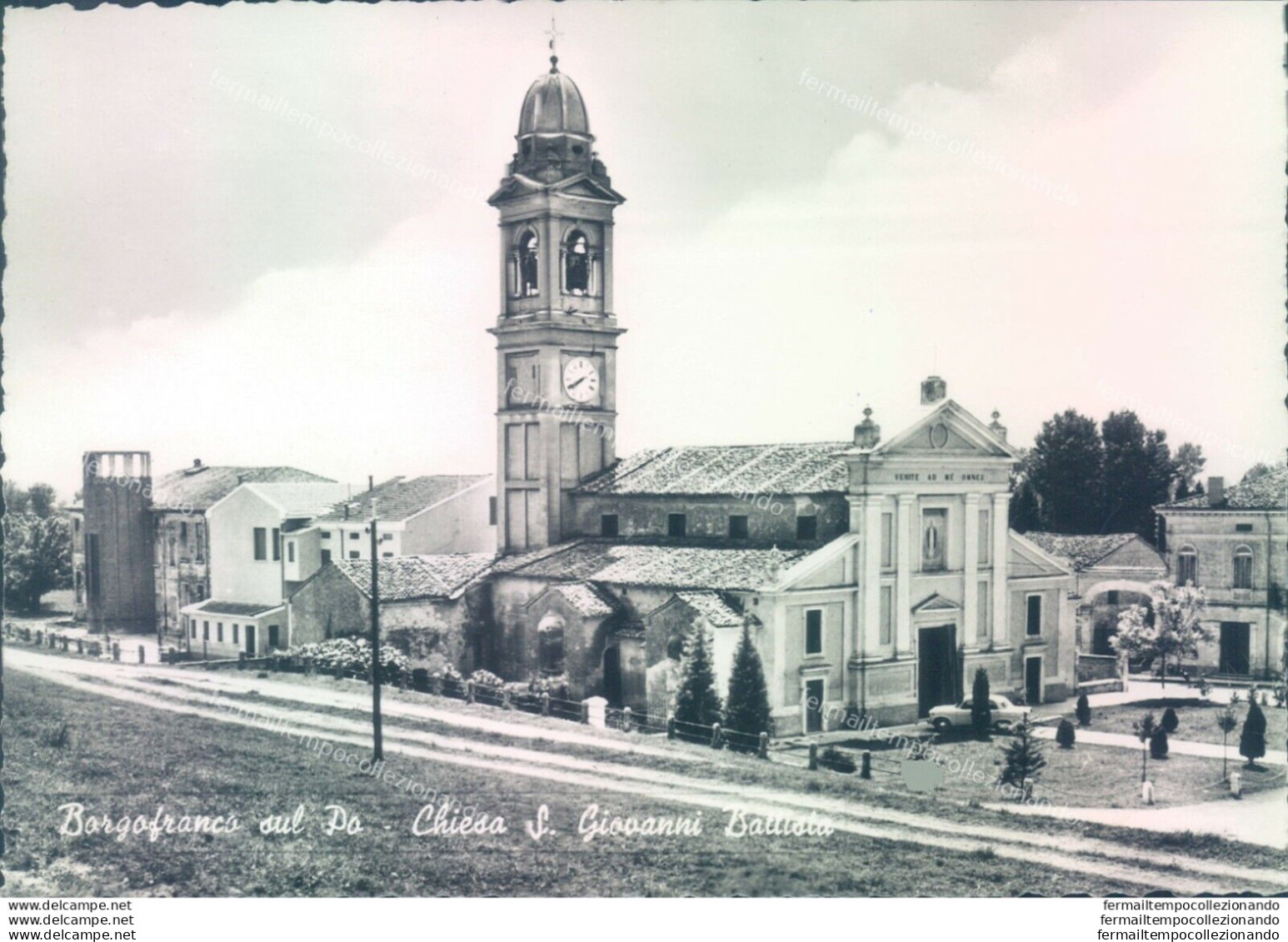 P384 Cartolina  Borgofranco Po Chiesa S.giovanni Battista Provincia Di Mantova - Mantova