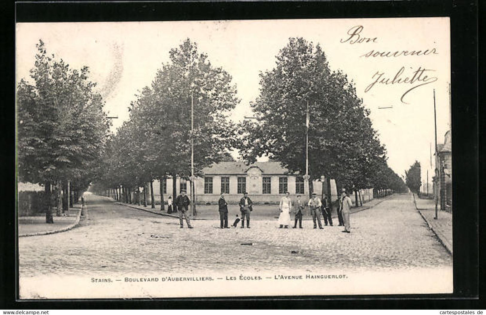 CPA Stains, Boulevard D'Aubervilliers, Les Écoles, L'Avenue Hainguerlot  - Stains