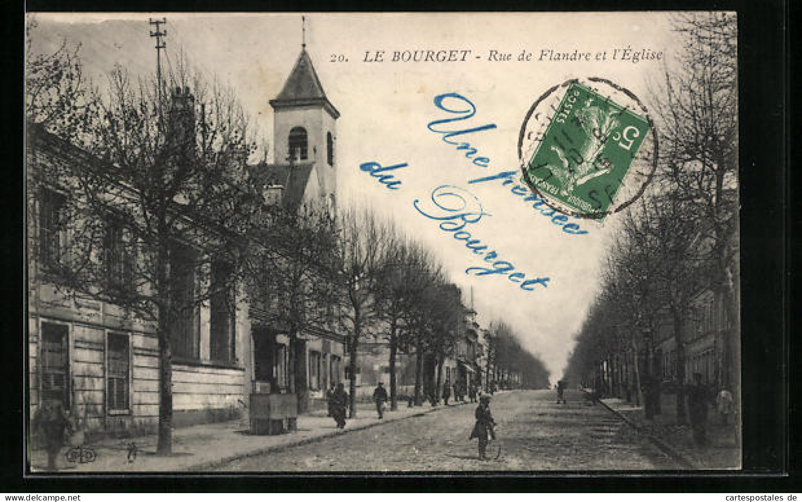 CPA Le Bourget, Rue De Flandre Et L`Eglise  - Le Bourget