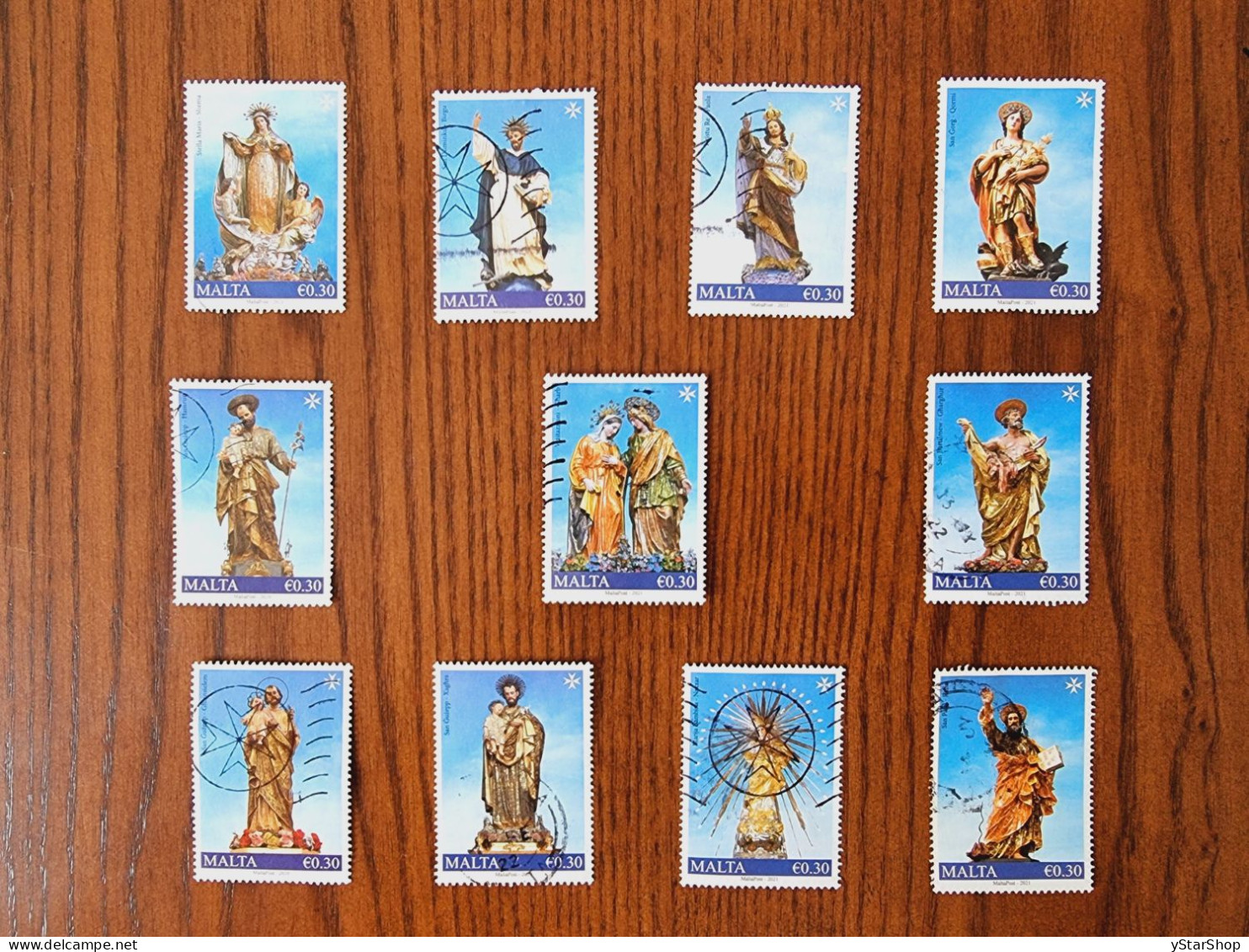Malta Stamp Lot - Used - Christmas - Saints - Sculptures - Malte