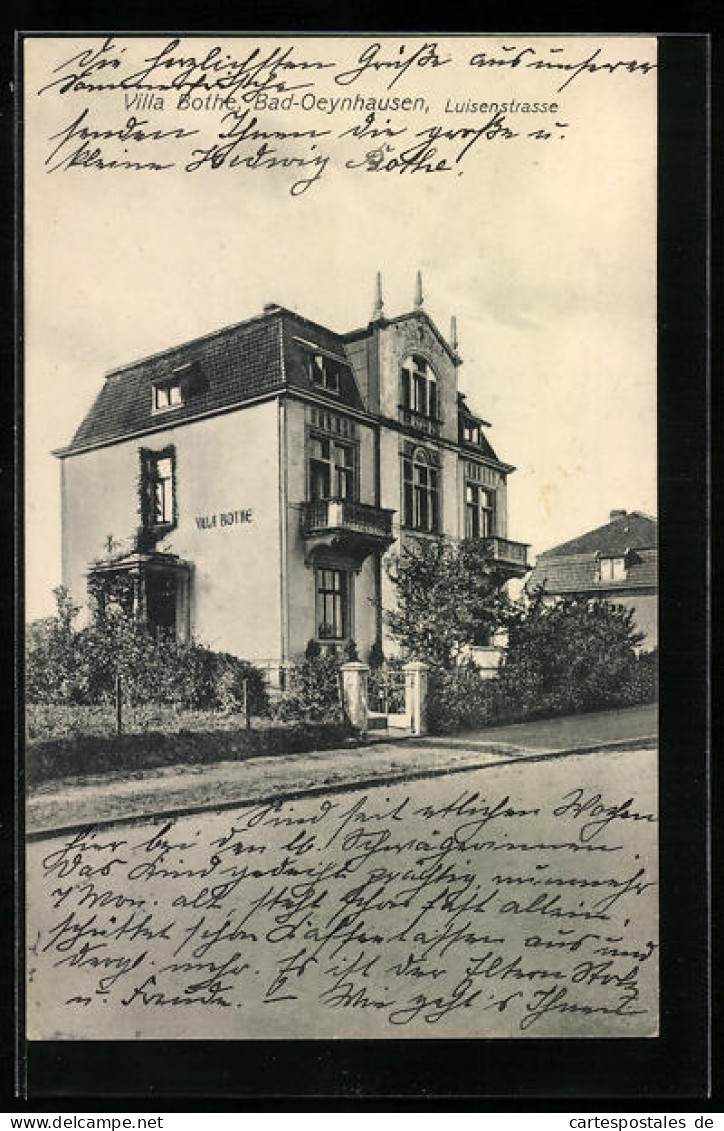 AK Bad Oeynhausen, Hotel Villa Bothe In Der Luisenstrasse  - Bad Oeynhausen