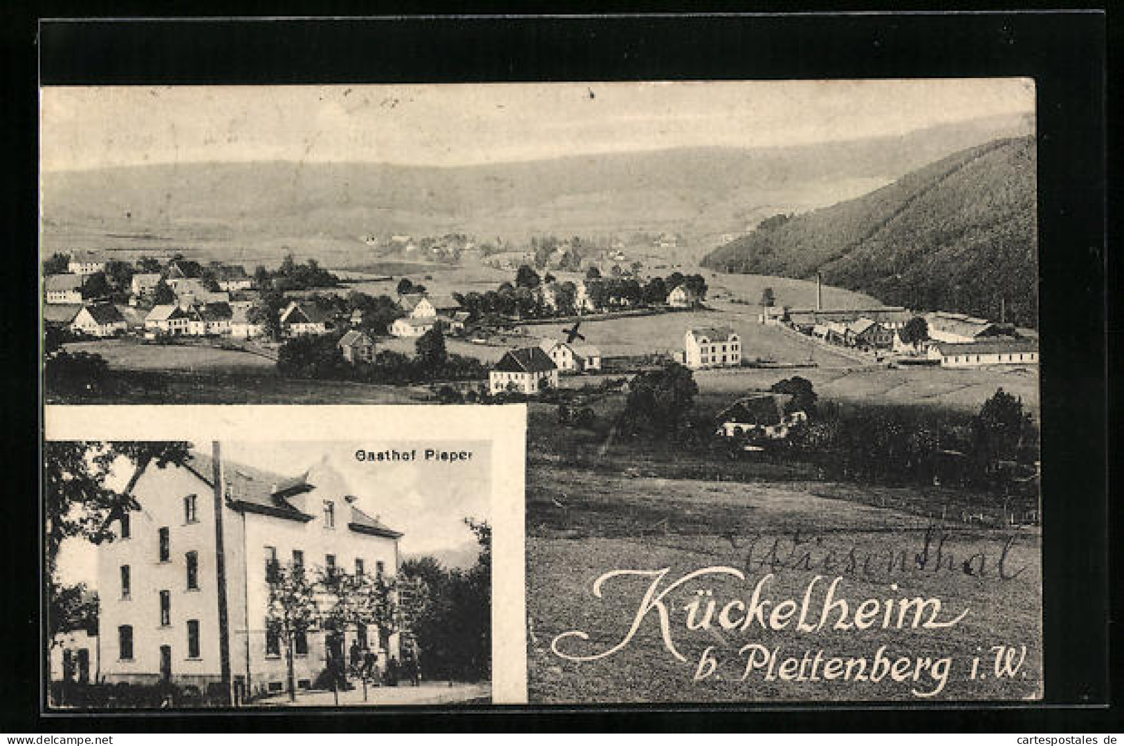 AK Kückelheim Bei Plettenberg, Gasthof Pieper, Panorama  - Plettenberg