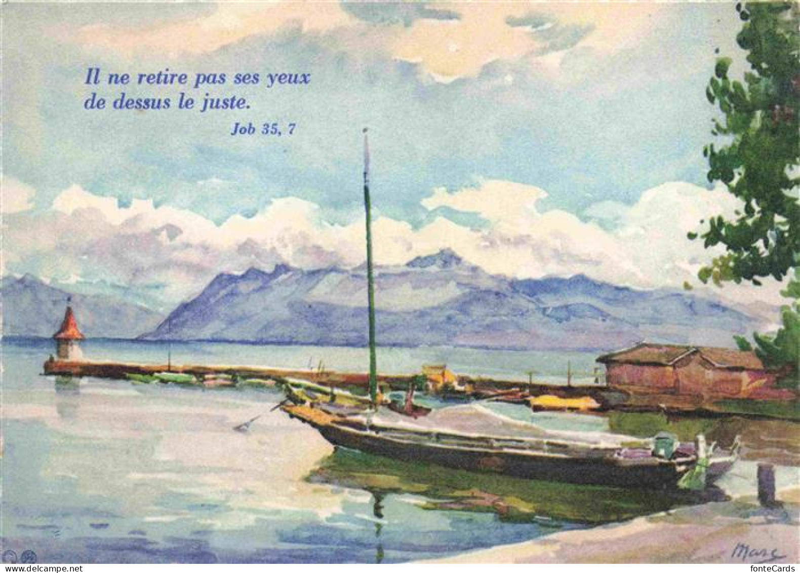 13972040 MORGES_VD Hafen Genfersee Alpenblick Kuenstlerkarte - Sonstige & Ohne Zuordnung