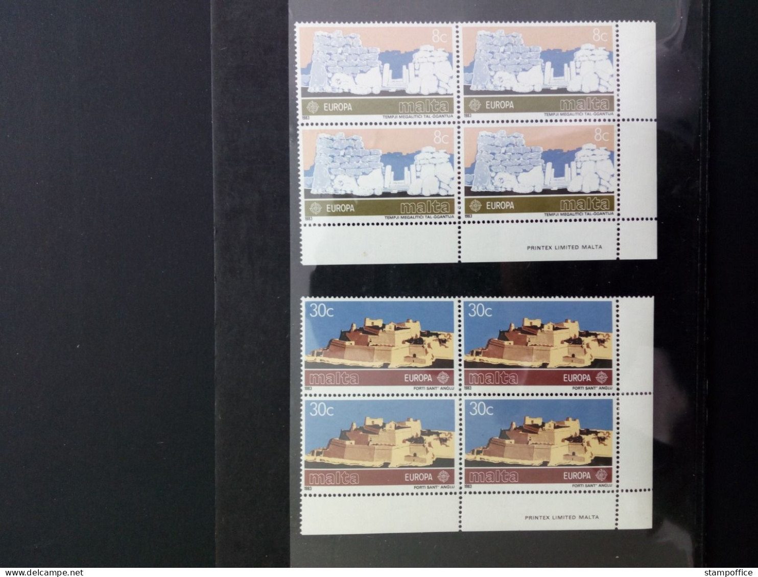 MALTA MI-NR. 680-681 POSTFRISCH(MINT) 4er BLOCK EUROPA 1983 GROSSE WERKE TEMPEL FORT ST. ANGELO - 1983