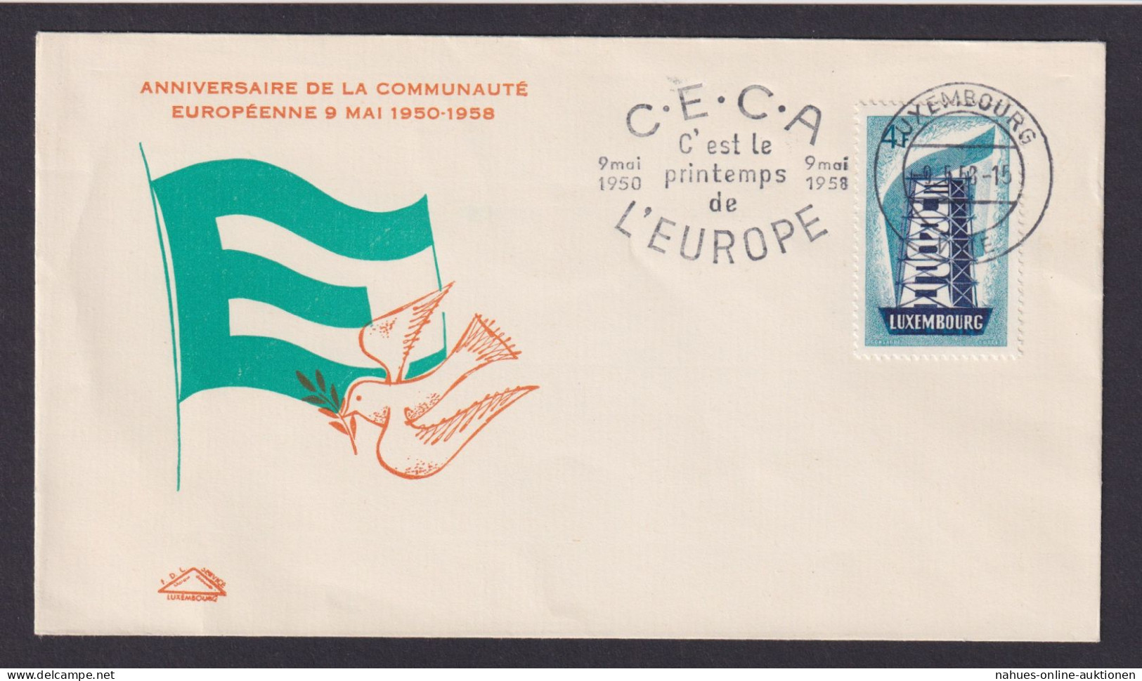 Luxemburg Brief EF 557 Europa Cept Schön Gestalteter Umschlag Mit Friedestaube - Covers & Documents