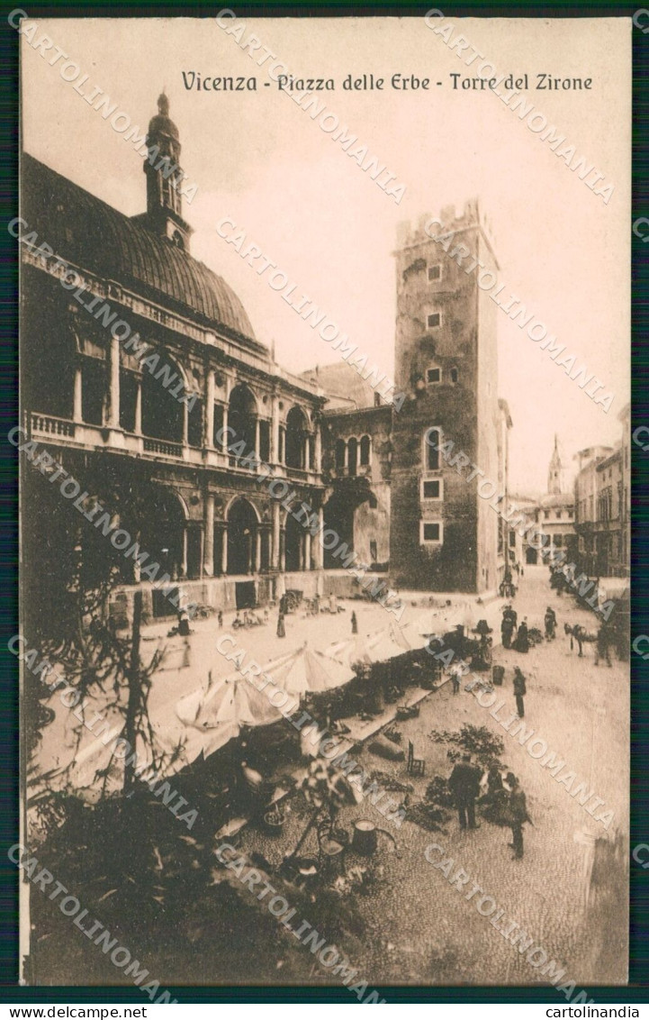 Vicenza Città Piazza Erbe Mercato Cartolina QT4569 - Vicenza